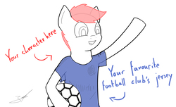 Size: 5760x3511 | Tagged: safe, oc, oc only, pony, absurd resolution, advertisement, commission, football, solo, your character here