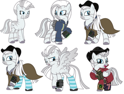 Size: 3098x2361 | Tagged: safe, artist:geekladd, artist:vector-brony, oc, oc only, oc:crystal eclair, cyborg, zebra, zebrasus, fallout equestria: influx, clothes, cowboy hat, duster, hat, high res, jumpsuit, noir coat, pipbuck, simple background, socks, stetson, striped socks, terminator, vault suit, white background
