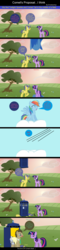 Size: 2000x8376 | Tagged: safe, artist:emoshyvinyl, comet tail, derpy hooves, doctor whooves, rainbow dash, time turner, twilight sparkle, alicorn, earth pony, pegasus, pony, unicorn, g4, ^^, absurd resolution, comic, doctor who, eyes closed, female, male, marriage proposal, ring, ship:cometlight, shipping, stallion, straight, tardis, the doctor, twilight sparkle (alicorn)