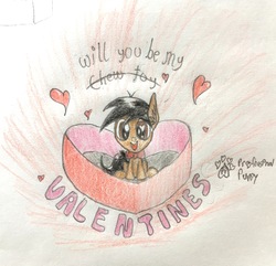 Size: 3134x3024 | Tagged: safe, artist:professionalpuppy, oc, oc only, oc:cocoa mocha, pony, bowtie, cute, hearts and hooves day, high res, solo, traditional art, valentine's day