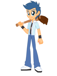 Size: 774x1032 | Tagged: safe, artist:ferrokiva, first base, equestria girls, g4, baseball, baseball bat, baseball glove, clothes, equestria girls-ified, jacket, male, older first base, shoes, simple background, sneakers, solo, transparent background