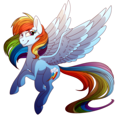 Size: 5155x4947 | Tagged: safe, artist:elskafox, rainbow dash, pony, g4, absurd resolution, backwards cutie mark, eyelashes, female, flying, simple background, solo, transparent background