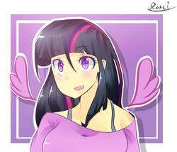Size: 1400x1200 | Tagged: safe, artist:papibabidi, twilight sparkle, human, g4, clothes, female, floating wings, humanized, solo, twilight sparkle (alicorn), winged humanization, wings