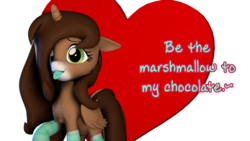 Size: 2560x1440 | Tagged: safe, artist:obsidianocelot, oc, oc only, oc:savannah reed, alicorn, pony, 3d, clothes, female, heart, mare, mouth hold, socks, solo, valentine, valentine's day