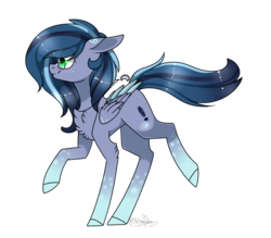 Size: 2061x1805 | Tagged: safe, artist:ohhoneybee, oc, oc only, oc:moonlit paradise, pegasus, pony, chest fluff, female, mare, solo