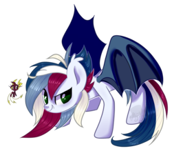 Size: 1024x895 | Tagged: safe, artist:mizuunie, oc, oc only, oc:nala, oc:strike burst, bat pony, pony, duo, simple background, transparent background