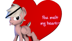 Size: 2560x1440 | Tagged: safe, artist:obsidianocelot, oc, oc only, oc:lavender, pegasus, pony, 3d, male, mouth hold, solo, stallion, valentine, valentine's day