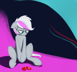 Size: 3200x3000 | Tagged: safe, artist:january3rd, oc, oc only, oc:jannie daze, earth pony, pony, high res, male, sad, sitting, solo, stallion, valentine, valentine's day