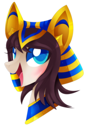 Size: 2811x4157 | Tagged: safe, artist:sorasku, oc, oc only, oc:nawa, pony, bust, egyptian, egyptian pony, female, high res, mare, portrait, simple background, solo, transparent background