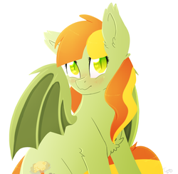 Size: 985x963 | Tagged: safe, artist:twinkepaint, oc, oc only, bat pony, pony, .psd available, blushing, chest fluff, female, mare, simple background, solo, white background