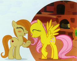 Size: 921x725 | Tagged: safe, artist:justyna trzaska, fluttershy, g4, blushing, meadow mild