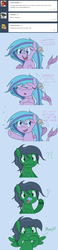Size: 1280x5523 | Tagged: safe, artist:hummingway, oc, oc only, oc:feather hummingway, oc:swirly shells, merpony, ask-humming-way, dialogue, high res, question mark, tumblr, tumblr comic, underwater