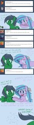 Size: 1280x4707 | Tagged: safe, artist:hummingway, oc, oc only, oc:feather hummingway, oc:swirly shells, merpony, ask-humming-way, crying, dialogue, high res, sad, tumblr, tumblr comic, underwater, water