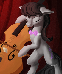 Size: 1200x1444 | Tagged: safe, artist:jaeneth, octavia melody, earth pony, pony, g4, cello, eyes closed, female, musical instrument, solo, standing