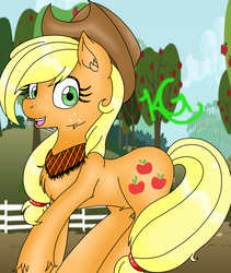 Size: 940x1112 | Tagged: safe, artist:royaltwilight, applejack, earth pony, pony, g4, female, open mouth, solo