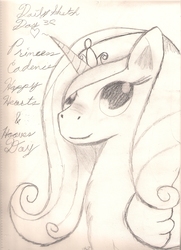 Size: 1693x2336 | Tagged: safe, artist:silversthreads, princess cadance, alicorn, pony, g4, daily sketch, female, mare, sketch, solo, traditional art