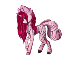 Size: 2500x2000 | Tagged: safe, artist:immagoddampony, oc, oc only, pony, unicorn, augmented tail, female, high res, mare, side view, simple background, solo, stripes, transparent background