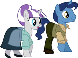 Size: 1351x1001 | Tagged: safe, artist:cloudy glow, night light, twilight velvet, pony, unicorn, g4, 101 dalmatians, anita radcliffe, clothes, clothes swap, cosplay, costume, crossover, disney, female, husband and wife, male, mare, roger radcliffe, ship:nightvelvet, shipping, simple background, stallion, straight, transparent background, vector