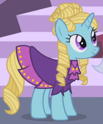 Size: 332x400 | Tagged: safe, screencap, four step, pony, unicorn, g4, the best night ever, background pony, clothes, dress, solo