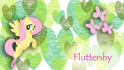 Size: 1366x768 | Tagged: safe, artist:saphirabjarskular, fluttershy, pony, g4, cute, cutie mark, female, heart, shyabetes, solo, vector, wallpaper