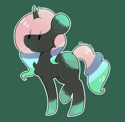 Size: 1031x1005 | Tagged: safe, artist:yunieelloa, oc, oc only, pony, unicorn, cheek fluff, chest fluff, chibi, female, green background, mare, raised leg, simple background, smiling, solo