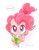 Size: 551x706 | Tagged: safe, artist:osawari64, pinkie pie, earth pony, pony, g4, blushing, cute, dialogue, diapinkes, female, gift giving, heart, looking at you, looking up, looking up at you, mouth hold, present, simple background, smiling, solo, valentine's day, white background