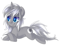 Size: 3868x2904 | Tagged: safe, artist:drawntildawn, oc, oc only, pony, unicorn, colored pupils, female, high res, mare, prone, simple background, solo, transparent background