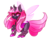 Size: 540x405 | Tagged: safe, artist:ponycide, oc, oc only, oc:scurra, changeling, changeling oc, female, mare, pink changeling, simple background, solo, spread wings, white background