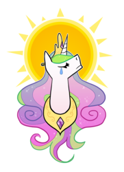 Size: 1084x1500 | Tagged: safe, artist:stevetwisp, princess celestia, alicorn, pony, g4, crying, female, solo