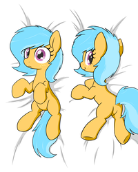Size: 8000x10000 | Tagged: safe, artist:skitter, edit, oc, oc only, oc:little league, earth pony, pony, absurd resolution, body pillow, body pillow design, butt, looking at you, plot, solo