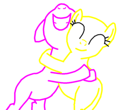 Size: 736x636 | Tagged: safe, artist:ian sweeney, pony, base, duo, hug