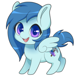 Size: 3600x3600 | Tagged: safe, artist:askamberfawn, oc, oc only, oc:azure skies, pegasus, pony, chibi, cute, high res, simple background, solo, transparent background