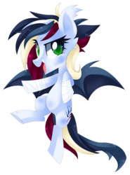 Size: 3111x4200 | Tagged: safe, artist:sorasku, oc, oc only, oc:strike burst, bat pony, pony, bandage, female, high res, mare, simple background, solo, transparent background