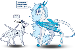 Size: 1024x680 | Tagged: safe, artist:cayfie, oc, oc only, oc:crystal vision, oc:xn, original species, plane pony, pony, ponymorph, robot, robot pony, bat wings, blushing, concave belly, dialogue, height difference, lidded eyes, looking at each other, plane, quadrupedal, simple background, slender, smiling, standing, thin, transparent background, wings