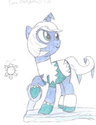 Size: 2550x3300 | Tagged: safe, artist:aridne, pony, dc comics, high res, ice(dc), ponified, solo, traditional art