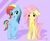 Size: 812x664 | Tagged: safe, artist:kill5555, fluttershy, rainbow dash, g4, alternate hairstyle, duo, duo female, female, mane swap