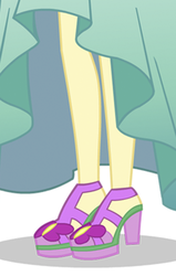 Size: 253x399 | Tagged: safe, fluttershy, equestria girls, g4, my little pony equestria girls: legend of everfree, clothes, dress, female, gala dress, high heels, legs, pictures of legs, platform shoes, solo
