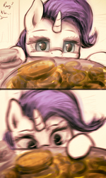 Size: 1200x2000 | Tagged: safe, artist:plotcore, rarity, g4, behaving like a cat, comic, cookie, food, motion blur, ponified animal photo, raricat, rarity looking at food