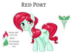 Size: 903x658 | Tagged: safe, artist:pucksterv, oc, oc only, oc:red port, earth pony, pony, cutie mark, heterochromia, simple background, solo, transparent background