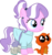 Size: 1001x1060 | Tagged: safe, artist:cloudy glow, diamond tiara, cat, earth pony, pony, g4, alternate hairstyle, clothes, clothes swap, cosplay, costume, crossover, disney, duo, female, filly, foal, jenny foxworth, oliver and company, shoes, simple background, smiling, sneakers, solo, transparent background, vector