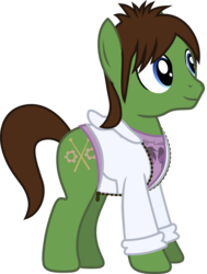 Size: 916x1209 | Tagged: safe, artist:lightningbolt, derpibooru exclusive, earth pony, pony, g4, .svg available, casual, clothes, happy, hoodie, male, panic! at the disco, ponified, shirt, show accurate, simple background, solo, spencer smith, stallion, svg, transparent background, undershirt, vector, zipper