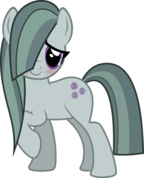 Size: 4836x6000 | Tagged: safe, artist:slb94, marble pie, earth pony, pony, g4, absurd resolution, blushing, cute, female, hair over one eye, raised hoof, simple background, smiling, solo, transparent background, vector