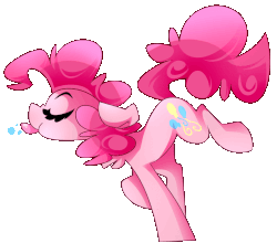 Size: 1280x1128 | Tagged: safe, artist:nekosnicker, pinkie pie, earth pony, pony, g4, animated, eyebrows, eyes closed, female, floppy ears, gif, mare, raspberry, simple background, solo, tongue out, transparent background