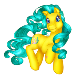 Size: 1345x1361 | Tagged: safe, artist:prettywitchdoremi, anchors away, pony, g3, female, solo, starry eyes, wingding eyes