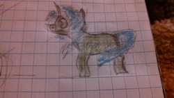 Size: 3264x1836 | Tagged: safe, artist:l.scratch, oc, oc only, pony, graph paper, lined paper, photo, solo, traditional art