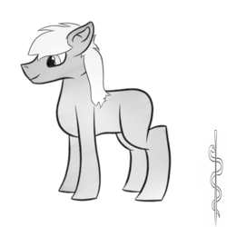 Size: 1280x1280 | Tagged: safe, artist:caduceus, artist:caduceusart, oc, oc only, pony, monochrome, simple background, solo, white background