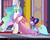 Size: 770x621 | Tagged: safe, edit, edited screencap, screencap, princess celestia, twilight sparkle, alicorn, pony, g4, make new friends but keep discord, bronybait, caption, clothes, cropped, dress, gala dress, implied diarrhea, joke, laxative, meta, missing accessory, poop joke, prank, this will end in diarrhea, toilet humor, trollestia, twilight sparkle (alicorn)