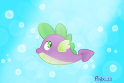 Size: 1800x1200 | Tagged: safe, artist:fimix_13, spike, puffer fish, g4, my little pony: the movie, male, solo, species swap, spike the pufferfish, that was fast