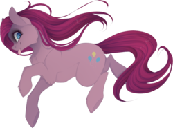 Size: 902x666 | Tagged: dead source, safe, artist:battounicorn, pinkie pie, earth pony, pony, g4, cheek fluff, chest fluff, female, looking back, mare, pinkamena diane pie, simple background, smiling, solo, tongue out, transparent background, underhoof