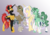 Size: 2100x1474 | Tagged: safe, artist:cranberry--zombie, oc, oc only, oc:aries, oc:gemini, oc:prince pisces, oc:taurus, pony, unicorn, armor, bandage, colored hooves, gradient background, group, male, quartet, raised hoof, stallion